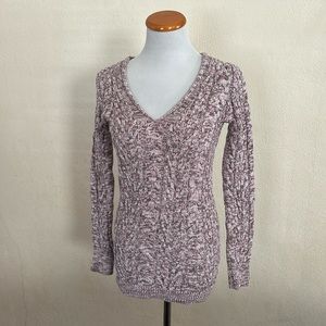 V Neck Cable Knit Sweater